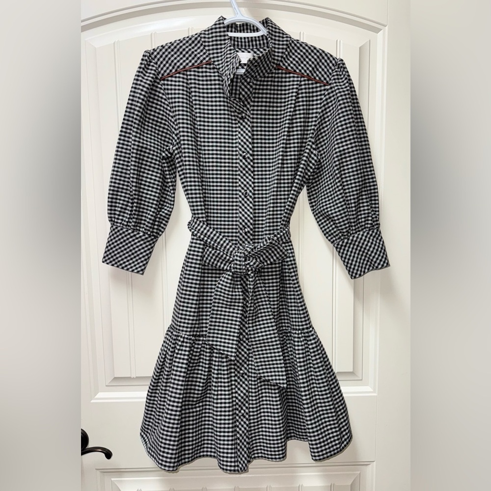 New Christy Lynn Diana gingham belted dress